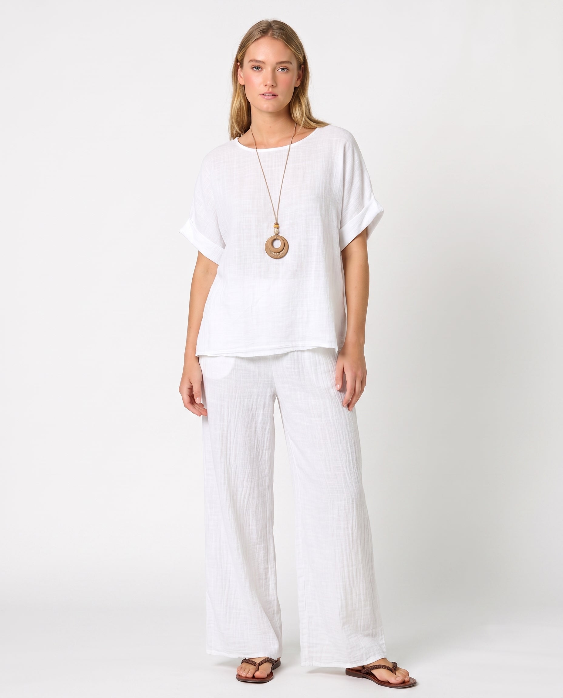 Conjunto blanco con collar incluido — Modas Carrusel