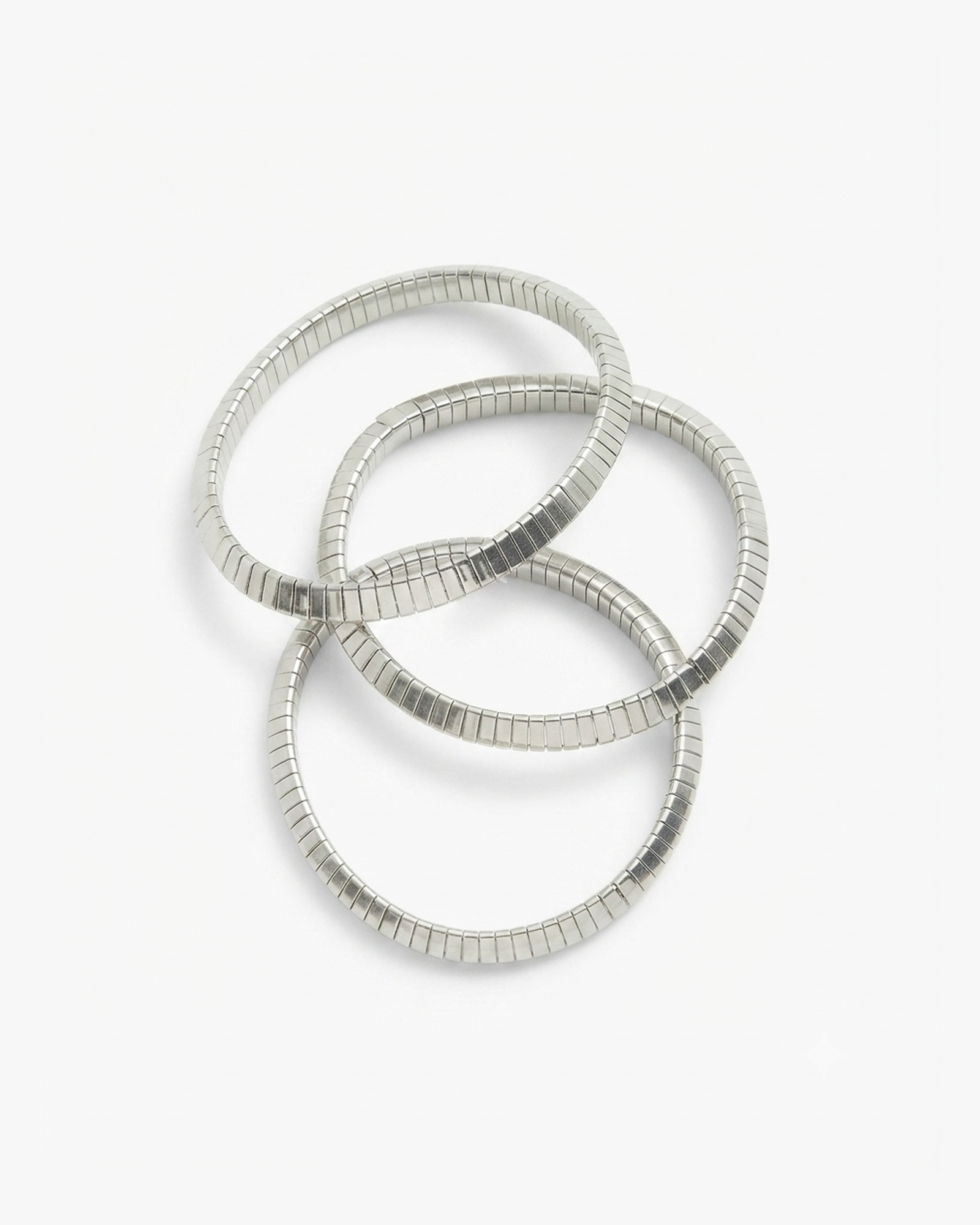 Pulseras elásticas plateadas (pack de 3)