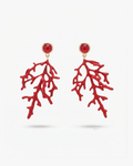 Pendientes de acero coral rojo