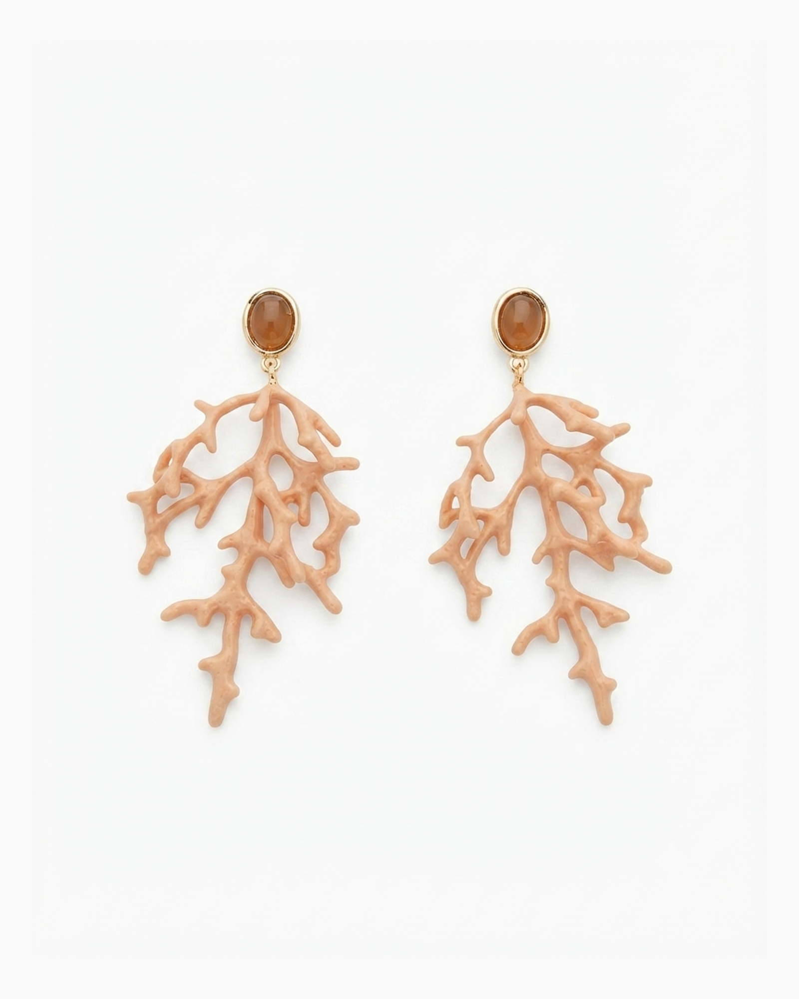 Pendientes de acero coral nude