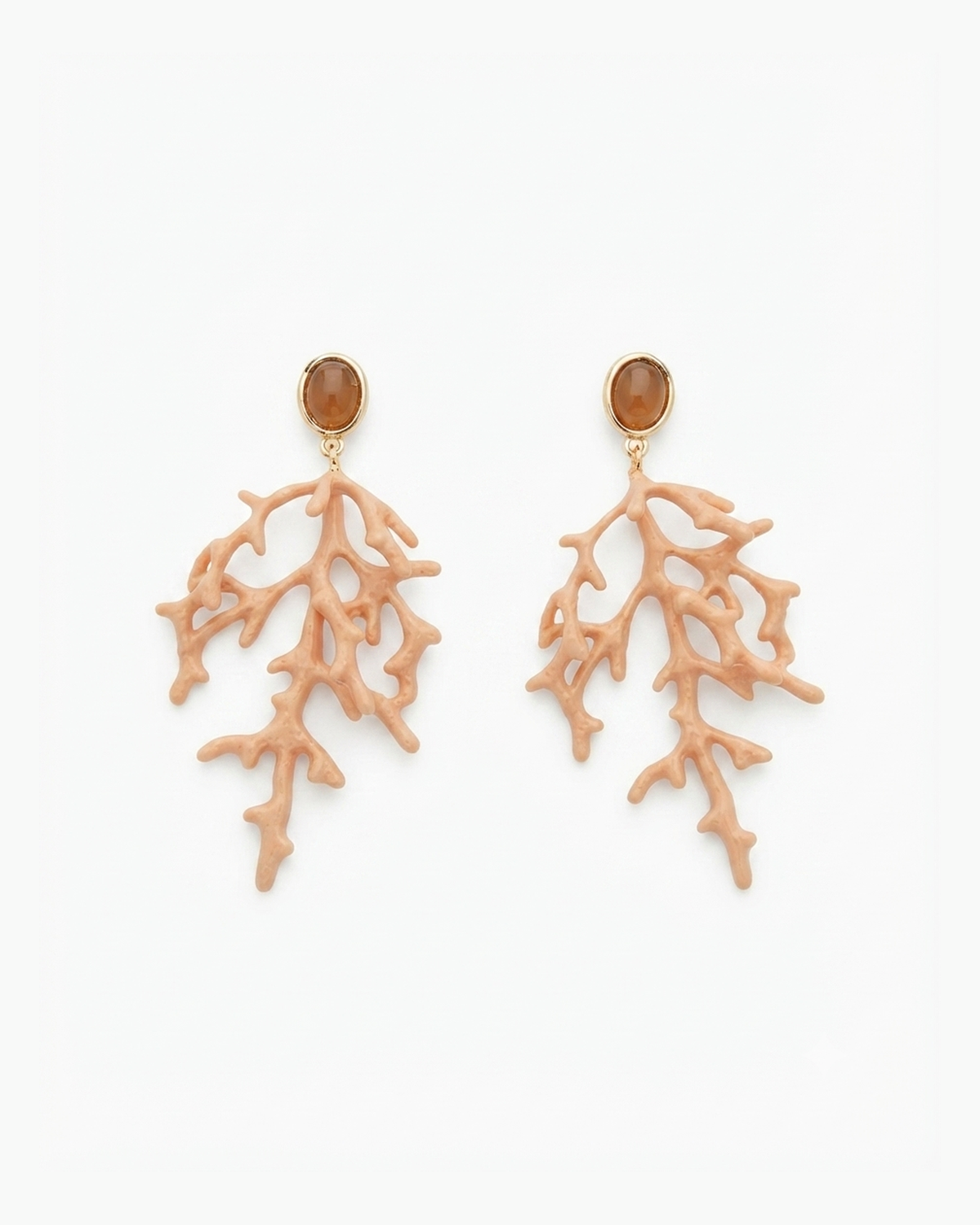 Pendientes de acero coral nude — Modas Carrusel