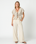 Blusa de volantes beige