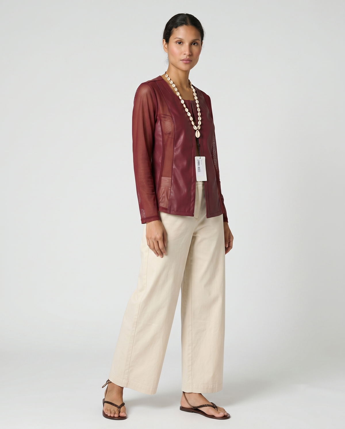Chaqueta efecto piel burdeos — Modas Carrusel