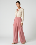 Pantalón palazzo rosa empolvado