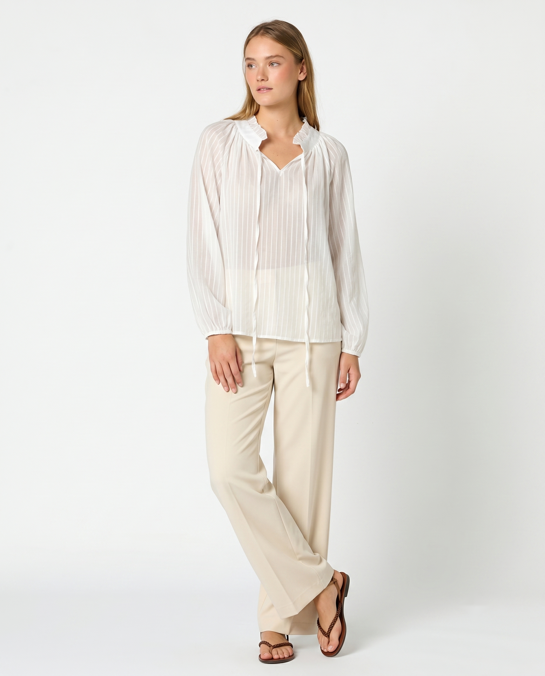 Blusa fluida blanca