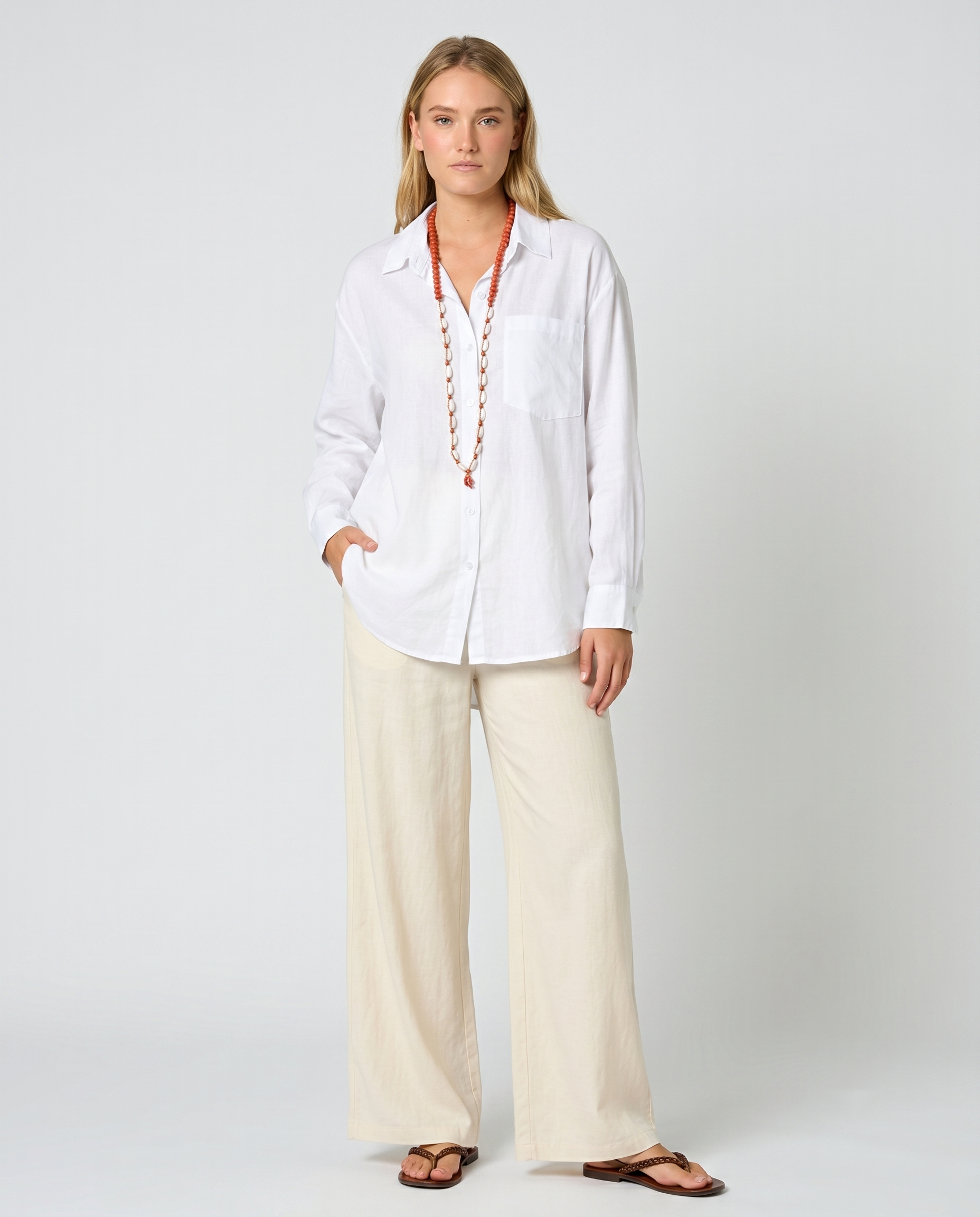 Blusa blanca de algodón