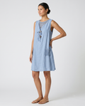 Vestido corto azul cielo