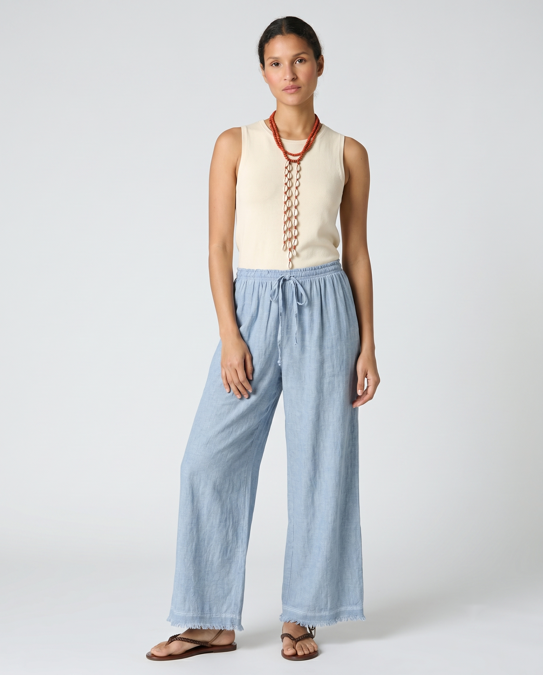 Pantalón ancho azul cielo