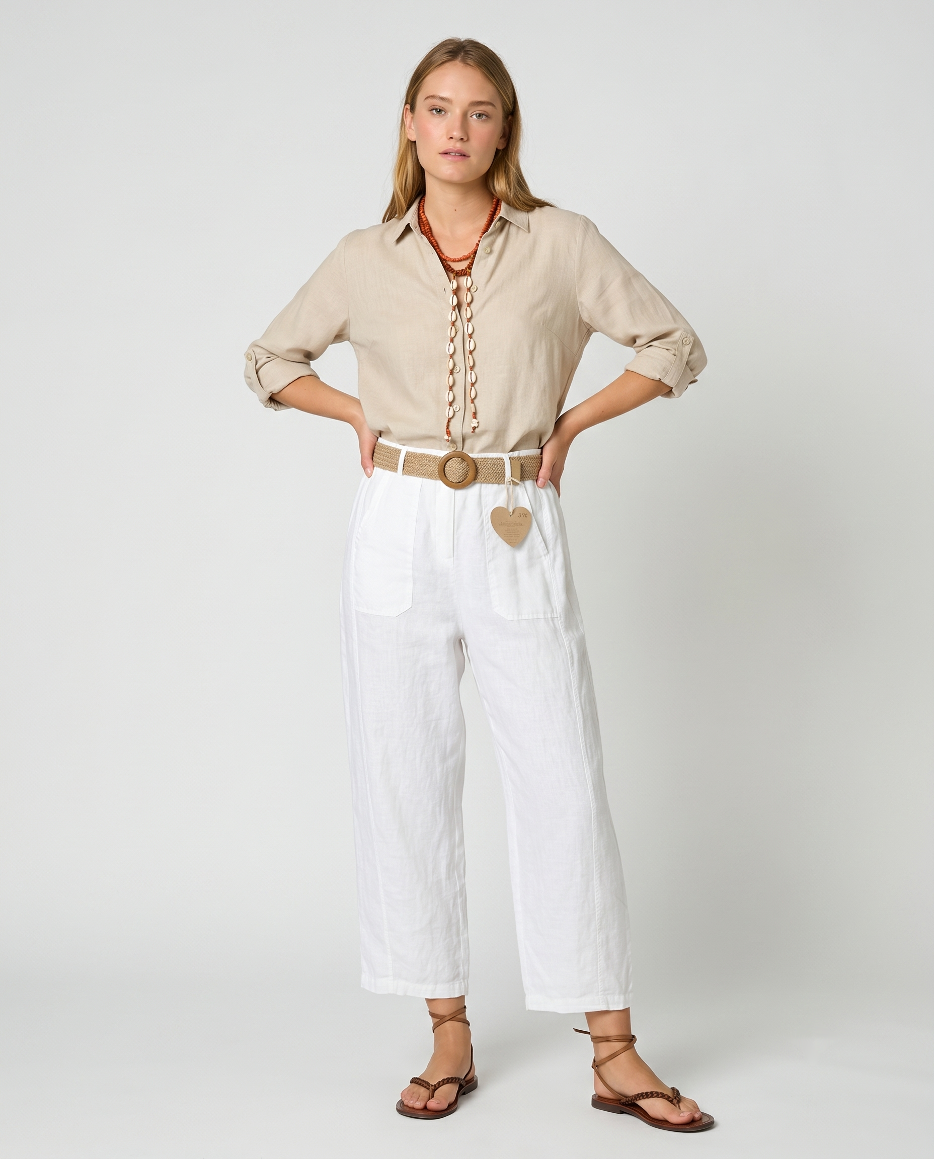 Pantalón blanco de lino