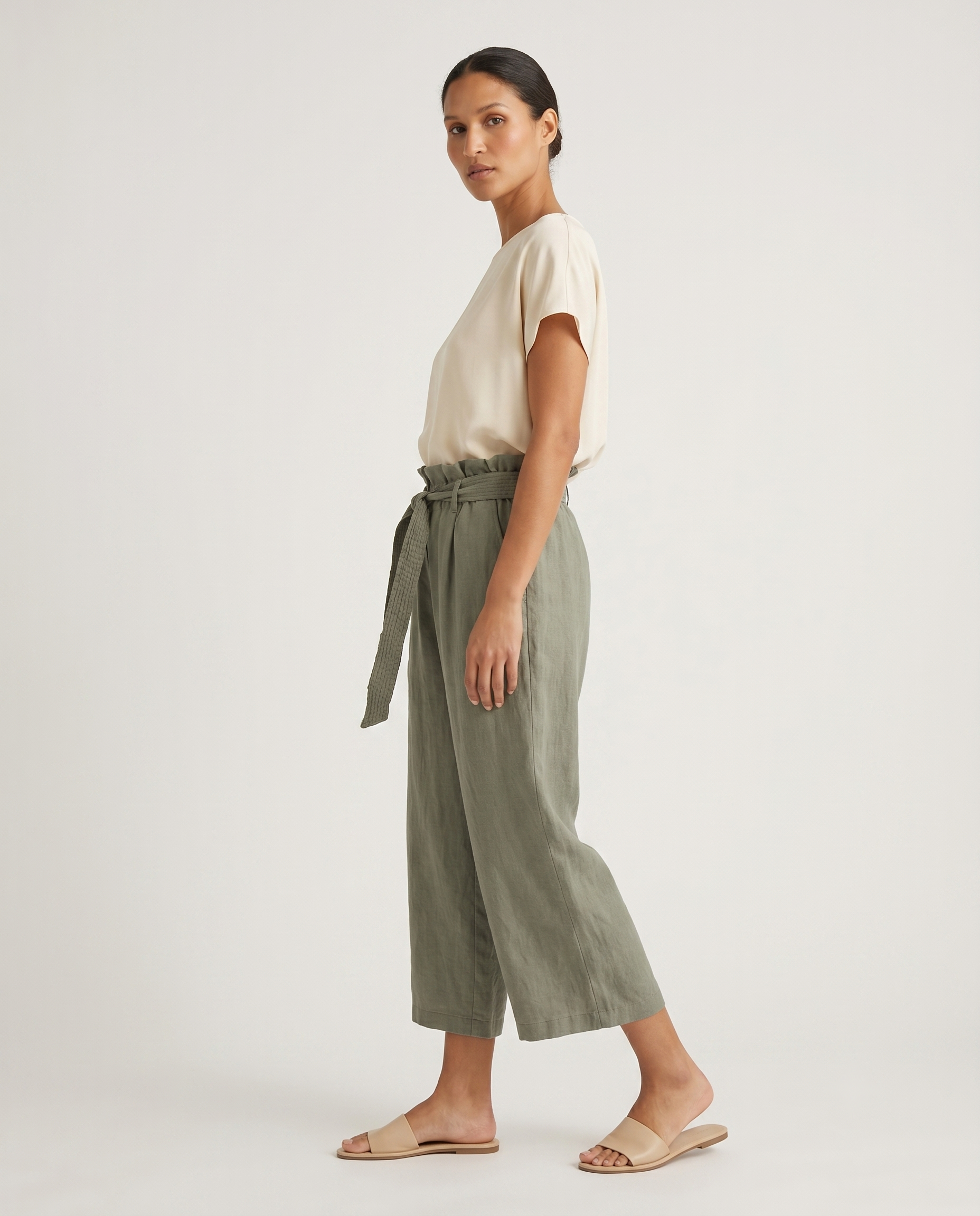 Pantalón culotte verde oliva