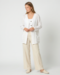 Chaqueta larga crema