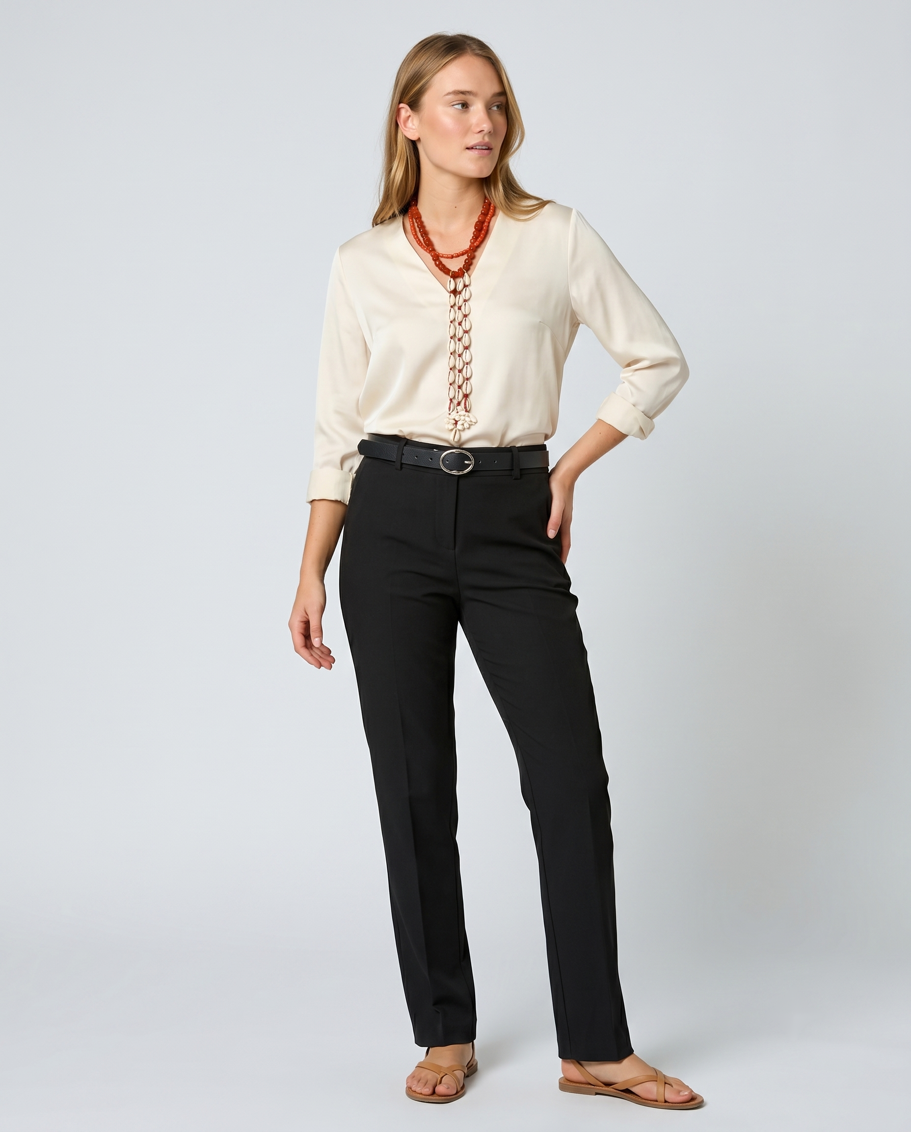 Pantalón negro recto