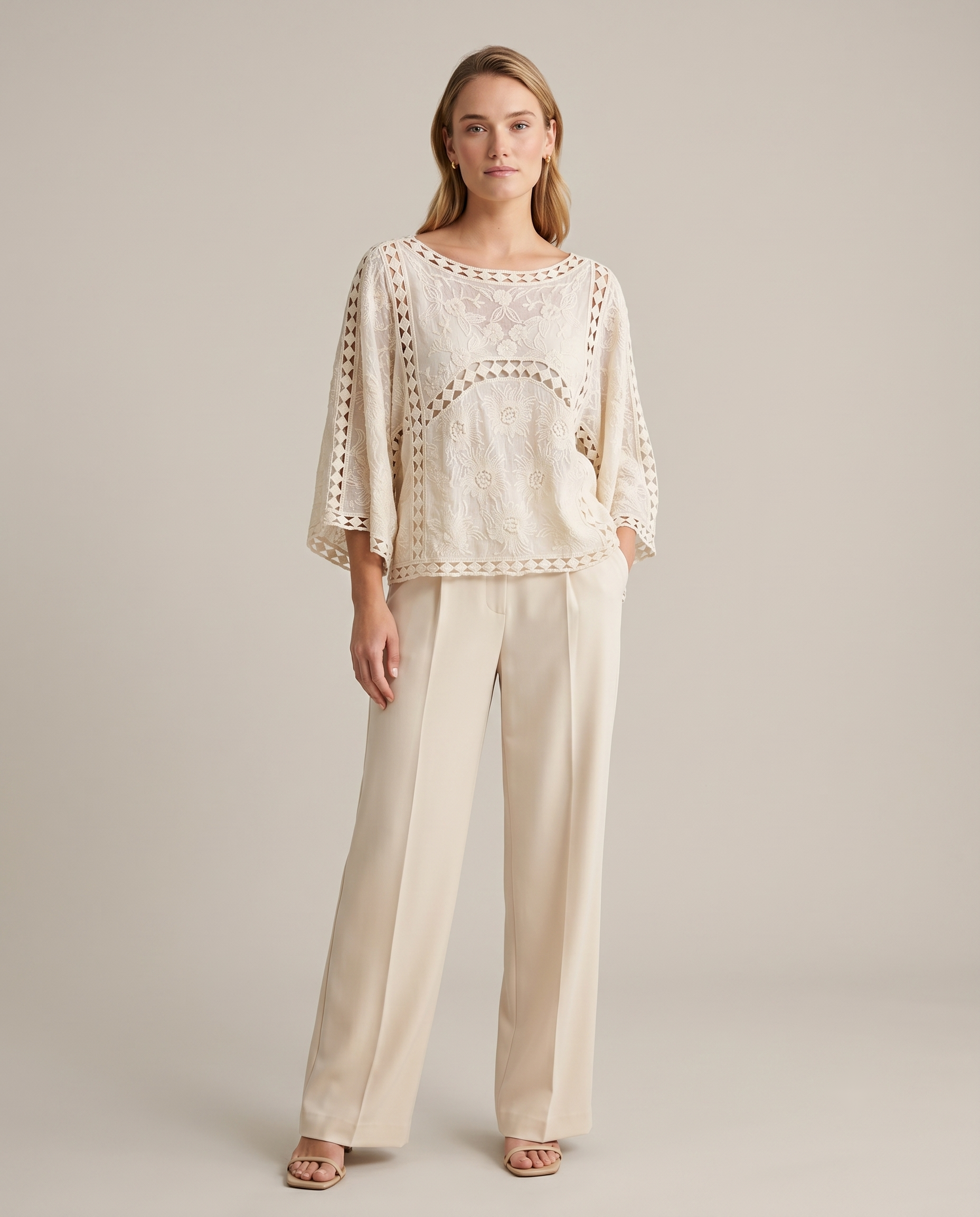 Blusa de croché crema