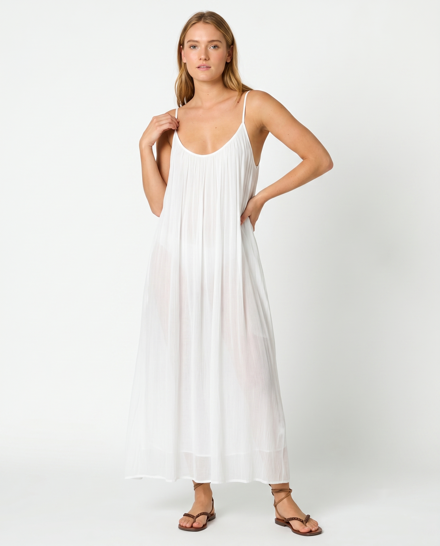 Vestido largo blanco vaporoso