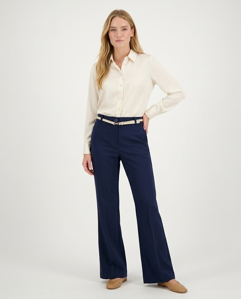 Pantalón azul marino acampanado