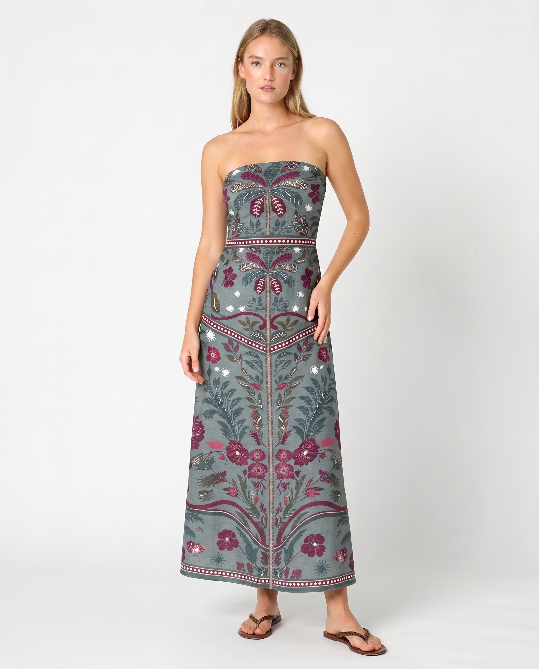 Vestido estampado gris — Modas Carrusel